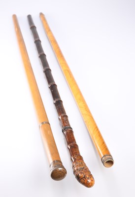 Lot 442 - A 19TH CENTURY BAMBOO SWORD STICK