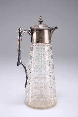 Lot 368 - A VICTORIAN SILVER-MOUNTED CUT-GLASS CLARET JUG