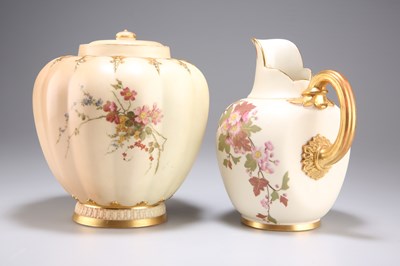 Lot 190 - THREE PIECES OF ROYAL WORCESTER BLUSH IVORY