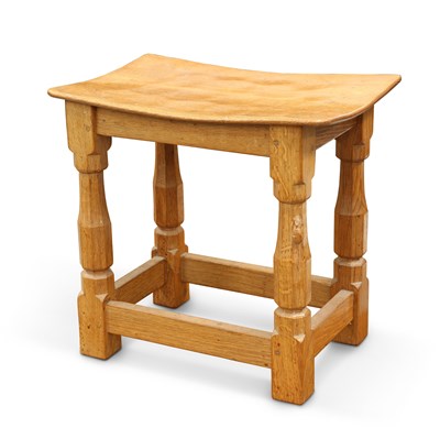 Lot 786 - ROBERT THOMPSON OF KILBURN, A MOUSEMAN OAK STOOL