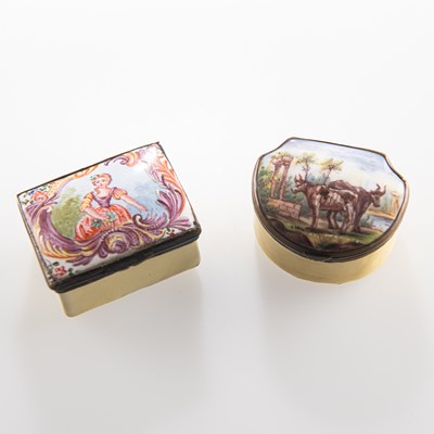 Lot 405 - TWO 18TH CENTURY ENAMEL BOXES