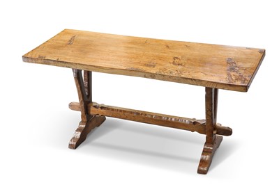 Lot 641 - JACK GRIMBLE OF CROMER, AN ARTS AND CRAFTS STYLE OAK COFFEE TABLE