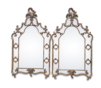 Lot 561 - A PAIR OF NEOCLASSICAL STYLE GILT-COMPOSITION MIRRORS