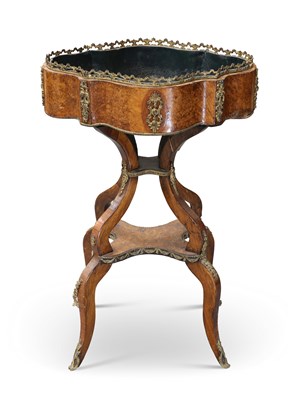 Lot 1353 - A 19TH CENTURY GILT METAL-MOUNTED BURR WALNUT JARDINIÈRE