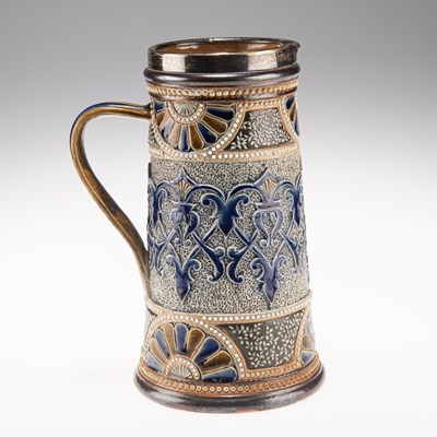 Lot 138 - GEORGE HUGO TABOR AND HARRIET E. HIBBUT FOR DOULTON LAMBETH, A LATE 19TH CENTURY STONEWARE JUG