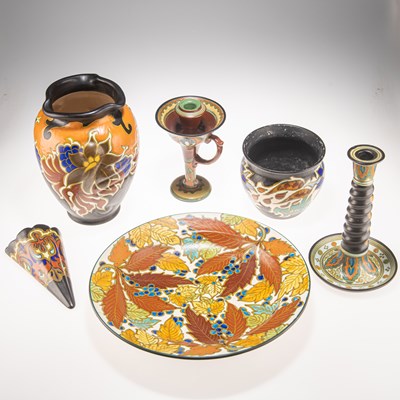 Lot 548 - A GROUP OF GOUDA ART POTTERY