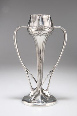 Lot 340 - ARCHIBALD KNOX (1864-1933) FOR LIBERTY & CO, A TUDRIC PEWTER TULIP VASE