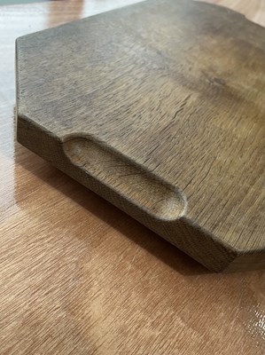Lot 796 - ROBERT THOMPSON OF KILBURN, A MOUSEMAN OAK CHOPPING BOARD