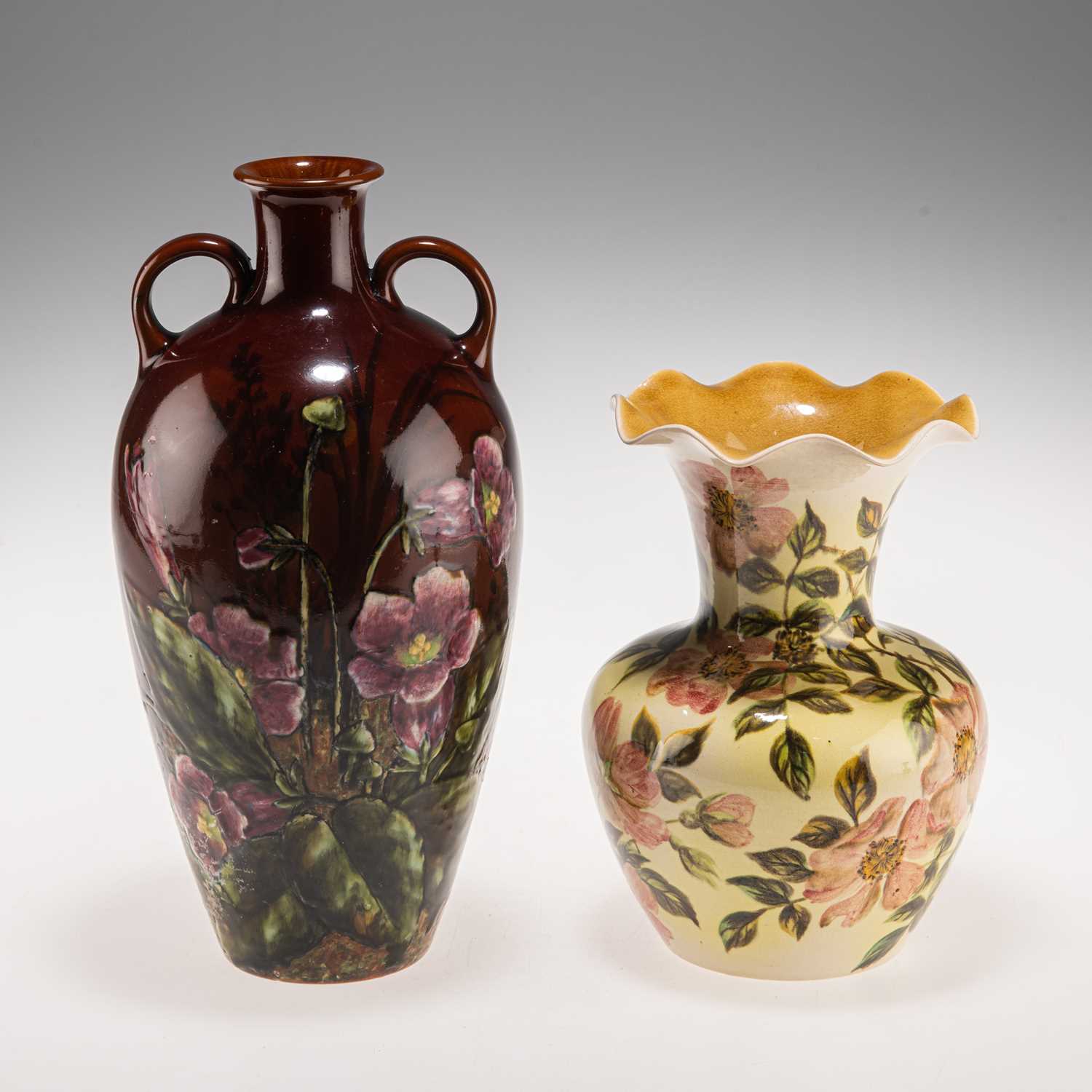 Lot 43 - TWO LINTHORPE ART POTTERY VASES