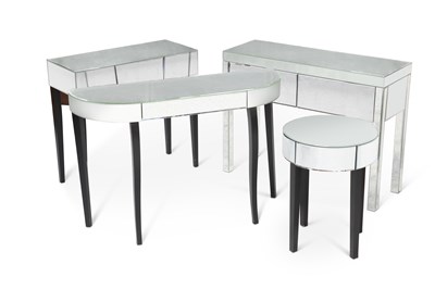 Lot 1333 - FOUR CONTEMPORARY MIRRORED TABLES