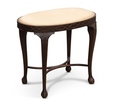 Lot 650 - A CHIPPENDALE STYLE MAHOGANY STOOL, CIRCA 1900