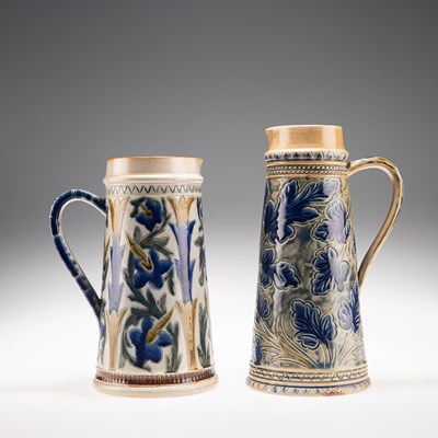 Lot 137 - ARTHUR B. BARLOW FOR DOULTON LAMBETH, TWO LATE 19TH CENTURY STONEWARE JUGS