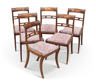 Lot 562 - A SET OF SIX REGENCY MAHOGANY DINING CHAIRS