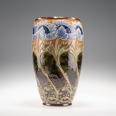 Lot 573 - WILLIAM ROWE FOR ROYAL DOULTON, A LARGE STONEWARE VASE