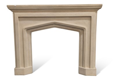 Lot 720 - A PERIOD STYLE FAUX STONE FIRE SURROUND