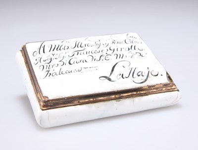 Lot 397 - A RARE 18TH CENTURY GERMAN ENAMEL BOX, DRESDEN, CIRCA 1760