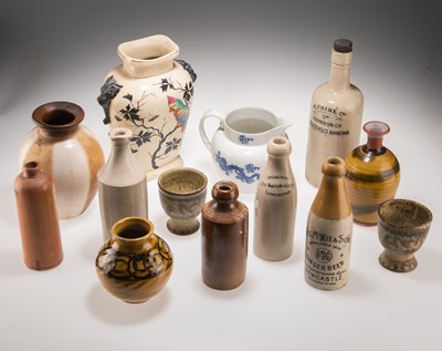 Lot 82 - A GROUP OF STONEWARE AND CERAMIC BOTTLES