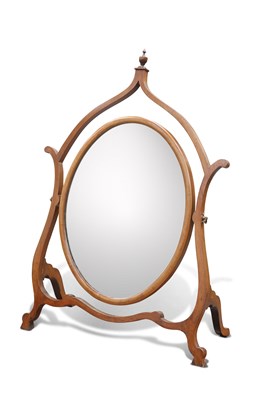 Lot 662 - A SHERATON STYLE MAHOGANY TOILET MIRROR, CIRCA 1900