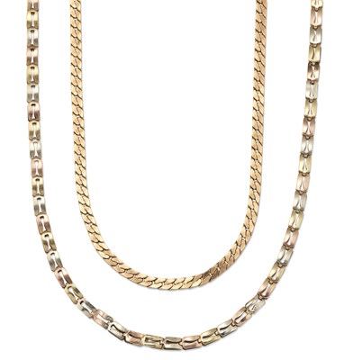 Lot 2045 - TWO 9 CARAT GOLD CHAIN NECKLACES