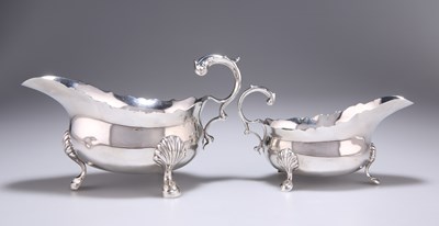 Lot 198 - TWO GEORGE V SILVER SAUCE BOATS