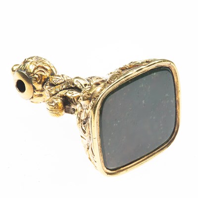 Lot 2454 - A VICTORIAN BLOODSTONE FOB SEAL