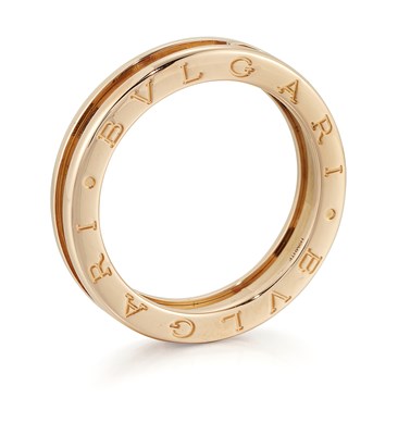 Lot 891 - BULGARI - AN 18 CARAT ROSE GOLD B.ZERO1 RING