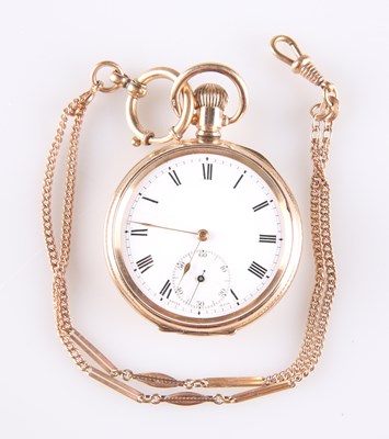 Lot 2198 - A GOLD FILLED OPEN FACED POCKET WATCH