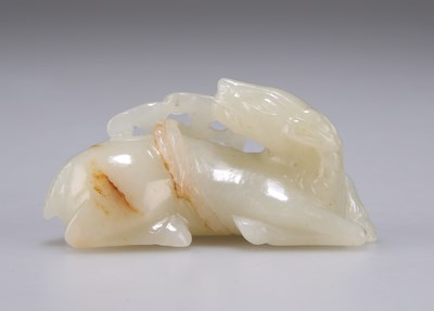 Lot 654 - A CHINESE JADE CARVING OF A RAM