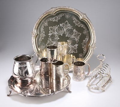 Lot 9 - A GROUP OF ASSORTED SILVER-PLATED WARES