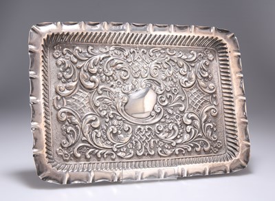 Lot 327 - A LATE VICTORIAN SILVER DRESSING TABLE TRAY