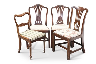 Lot 1211 - FOUR GEORGIAN AND LATER SIDE CHAIRS