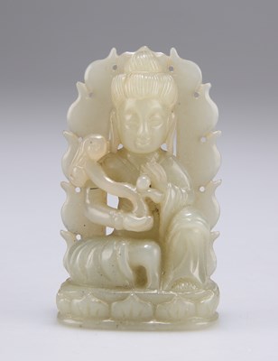 Lot 642 - A CHINESE JADE CARVING OF A DEITY