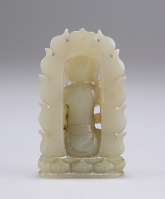 Lot 642 - A CHINESE JADE CARVING OF A DEITY
