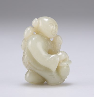 Lot 629 - A CHINESE JADE FIGURE