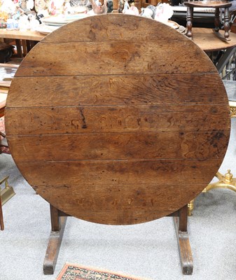 Lot 1194 - A 19TH CENTURY FRENCH OAK WINE-TASTING TABLE