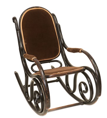 Lot 1238 - ATTRIBUTED TO MICHAEL THONET FOR THONET, A ROCKING CHAIR, LATE 19TH CENTURY