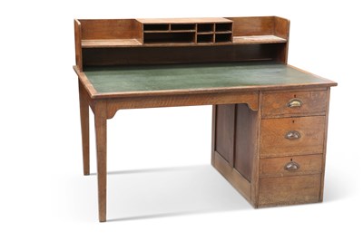 Lot 1344 - A VINTAGE "MINISTRY" OAK DESK