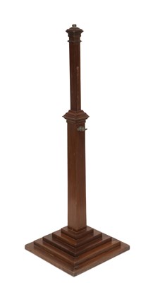 Lot 1190 - AN ART DECO WALNUT TELESCOPIC STANDARD LAMP