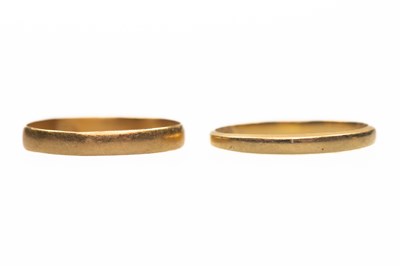 Lot 892 - TWO 22 CARAT GOLD BAND RINGS