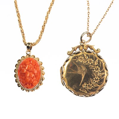 Lot 809 - TWO PENDANT NECKLACES