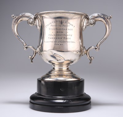 Lot 202 - A GEORGE V SILVER TWIN-HANDLED TROPHY CUP