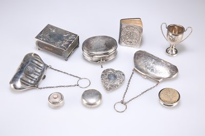 Lot 321 - AN ASSORTED GROUP OF SILVER, VICTORIAN AND LATER