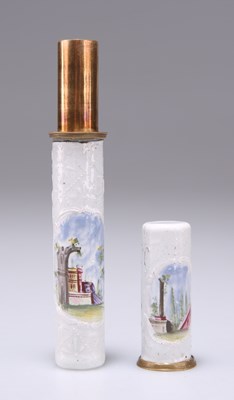 Lot 736 - A STAFFORDSHIRE ENAMEL BODKIN CASE, LATE 18TH CENTURY