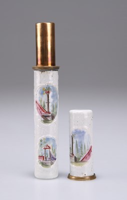 Lot 736 - A STAFFORDSHIRE ENAMEL BODKIN CASE, LATE 18TH CENTURY