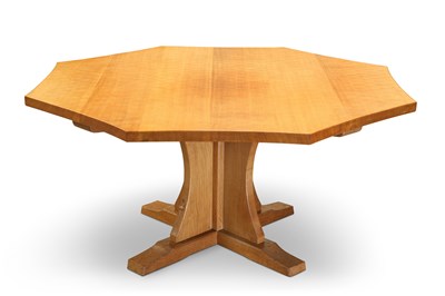 Lot 1468 - ROBERT THOMPSON OF KILBURN, A MOUSEMAN OAK OCTAGONAL DINING TABLE