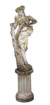 Lot 1162 - A LARGE COMPOSITE STONE GARDEN STATUE, 20TH CENTURY