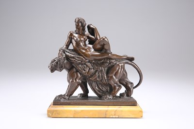 Lot 683 - AFTER JEAN-BAPTISTE AUGUSTE CLÉSINGER (FRENCH, 1814-1883), A BRONZE FIGURE GROUP OF ARIADNE AND THE PANTHER