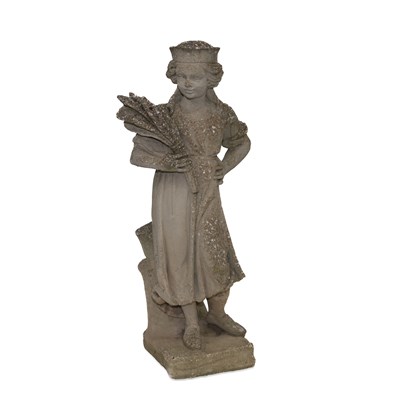 Lot 1170 - A COMPOSITE STONE GARDEN STATUE