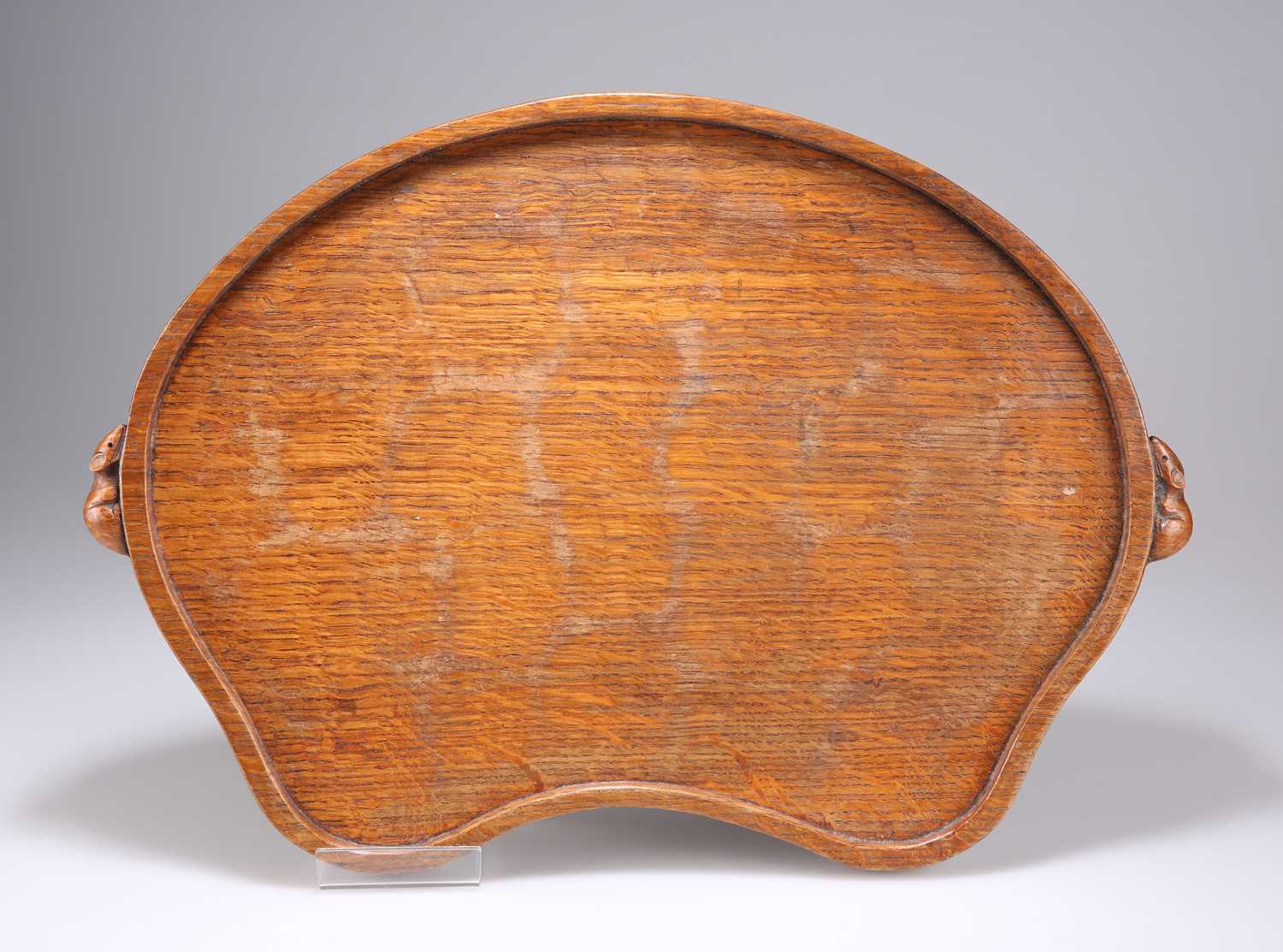 Lot 1470 - ROBERT THOMPSON OF KILBURN, A MOUSEMAN OAK TEA TRAY