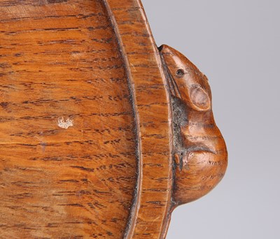 Lot 1470 - ROBERT THOMPSON OF KILBURN, A MOUSEMAN OAK TEA TRAY